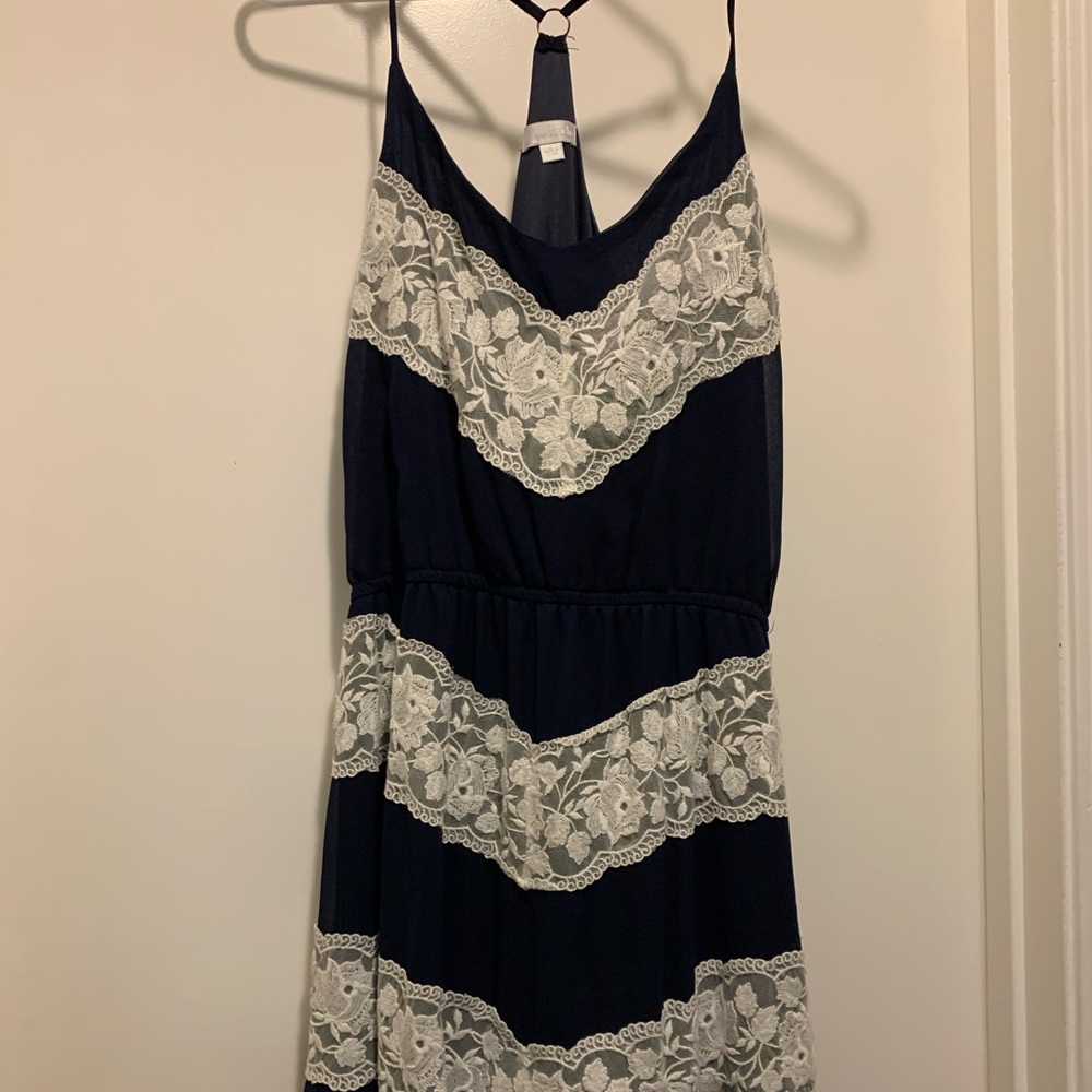 Charming Charlie Navy & Lace Dress